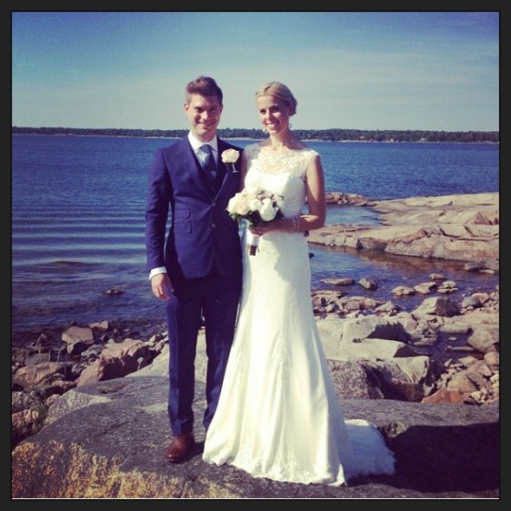 Fina Ellen och Ian på bröllopet i Öregrund